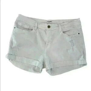 FRAME Le Cutoff Denim Shorts in Blanc Size 31